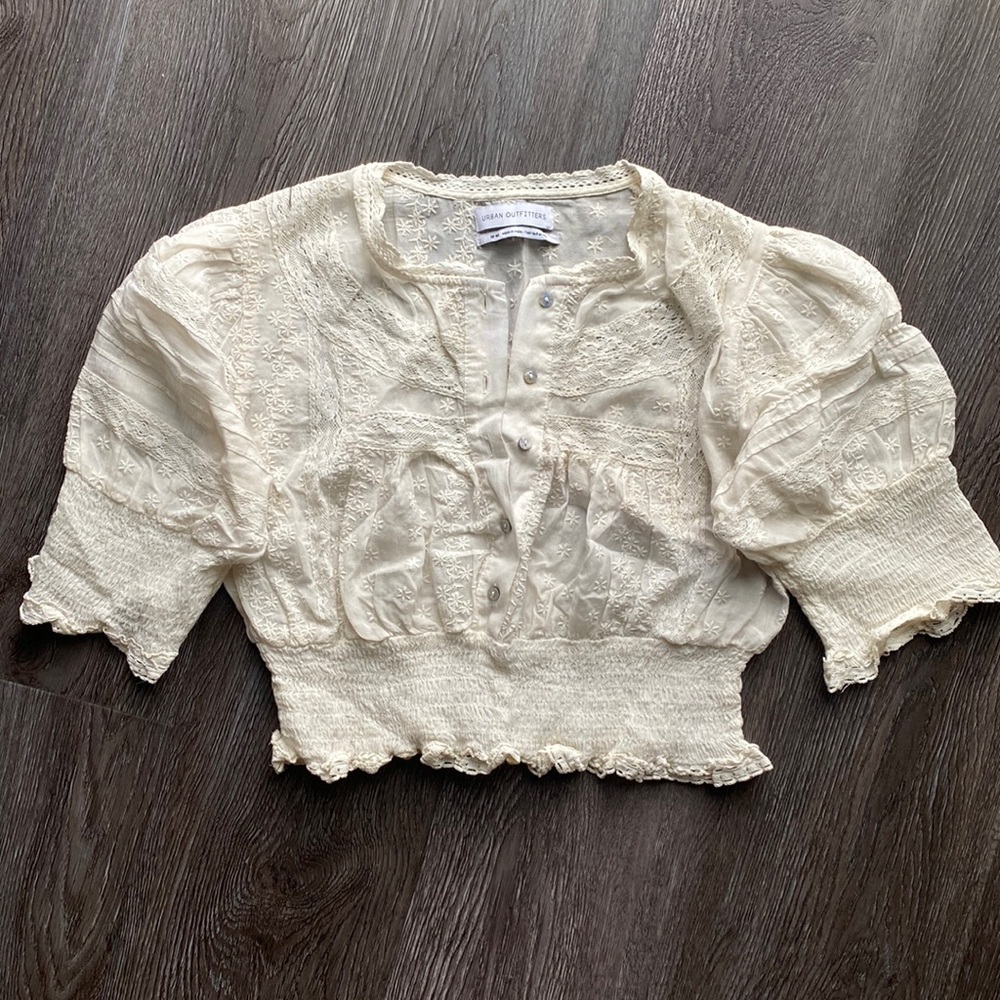 Urban Outfitters Cream Crop Top